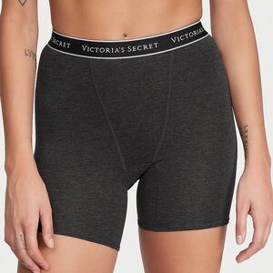 Victoria’s Secret Logo Cotton High-Waist Boxer Brief Charcoal Heather Gray S NEW